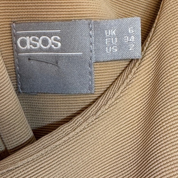 ASOS Nude Beige Sleeveless Shift Cocktail Semi Formal Dress Size 2 - Picture 11 of 12